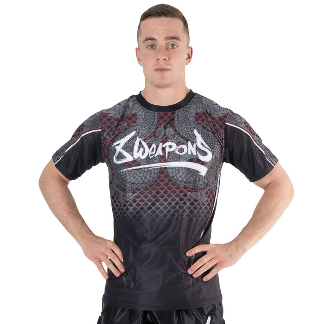 8 WEAPONS T-shirt Functionel Naga Yant – Sort/Rød