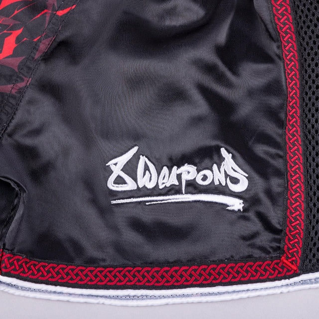 Pantaloncini Muay Thai 8 WEAPONS Beastial Wolf – Nero/Rosso