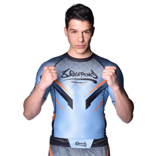 Rashguard 8 WEAPONS Shift – Ledově šedá/Oranžová