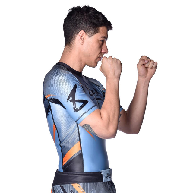 Rashguard 8 WEAPONS Shift – Ledově šedá/Oranžová