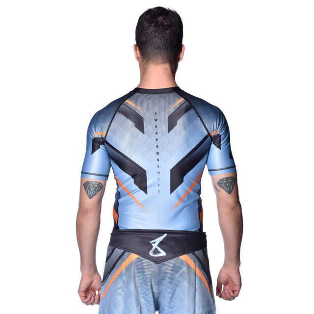 Rashguard 8 WEAPONS Shift – Ledově šedá/Oranžová