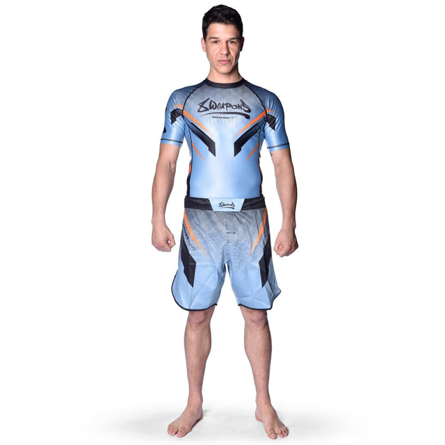 Rashguard 8 WEAPONS Shift – Ledově šedá/Oranžová