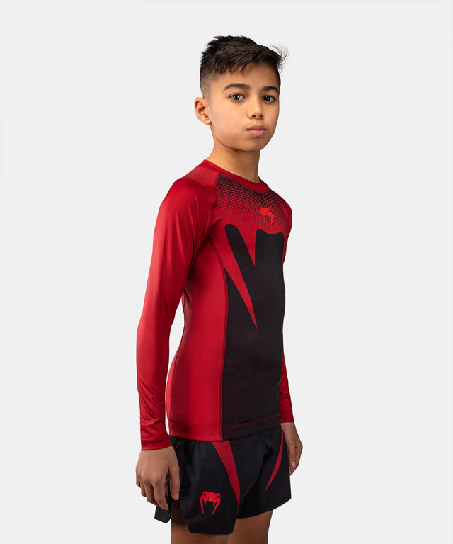 Venum Rashguard Attack Dlouhé rukávy Dětské - Černá/Červená