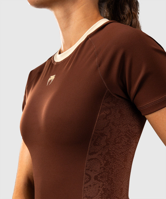 Rashguard Venum Viper Krátký Rukáv Dámské – Hnědé