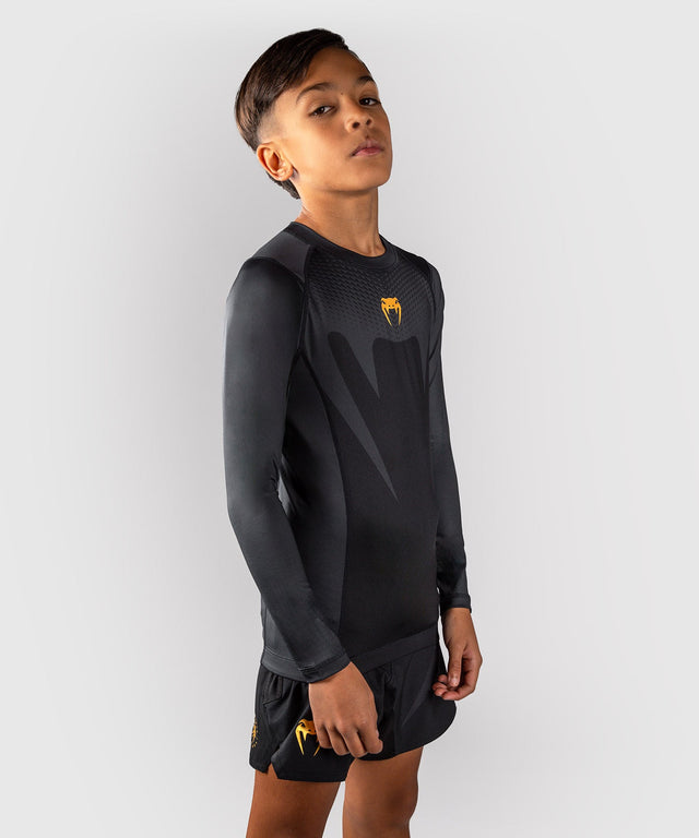 Venum Attack Rashguard Lange Ærmer Børn – Sort/Guld