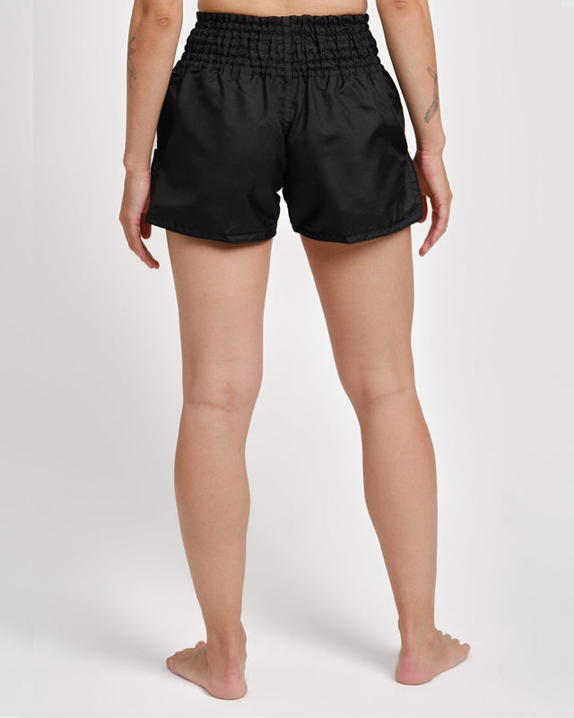 Muay Thai trenky Caged Classic – Černé/černé dámské