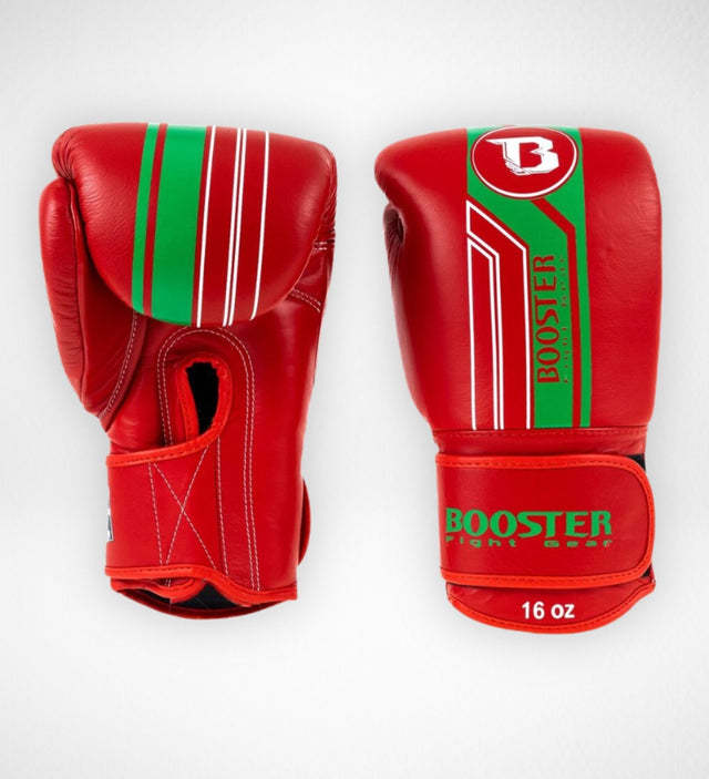 Luvas de boxe Booster V9 'Morocco' – Vermelho/Verde