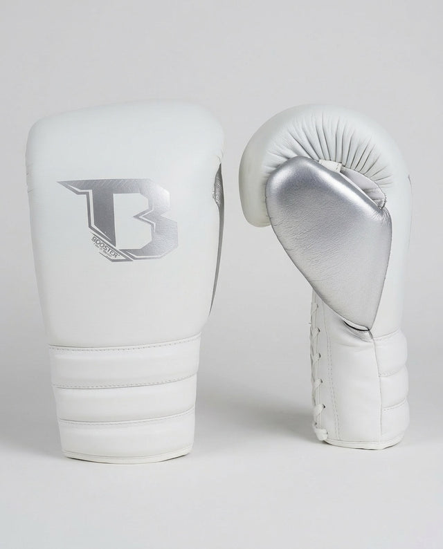 Booster Boxhandschuhe Rapid Strike mit Schnürverschluss - Weiß/Silber