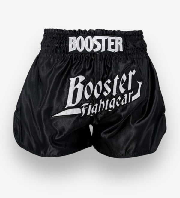 Shorts de kickboxing Booster Thunder – Noir/Blanc