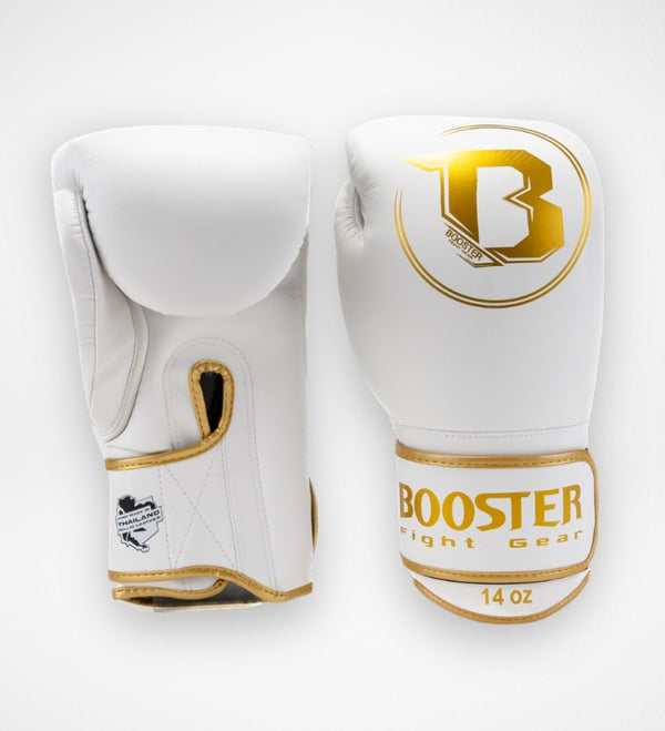 Boxerské rukavice Booster PRO BGL VX4 – Bílá/Zlatá