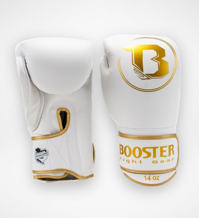 Boxerské rukavice Booster PRO BGL VX4 – Bílá/Zlatá