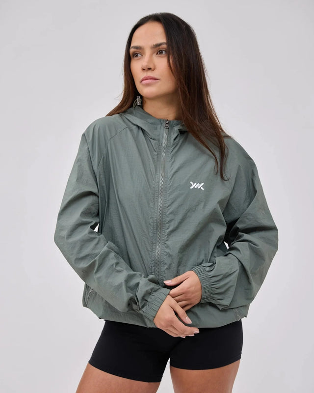 Caged Hooded ultralight windbreaker – Mint