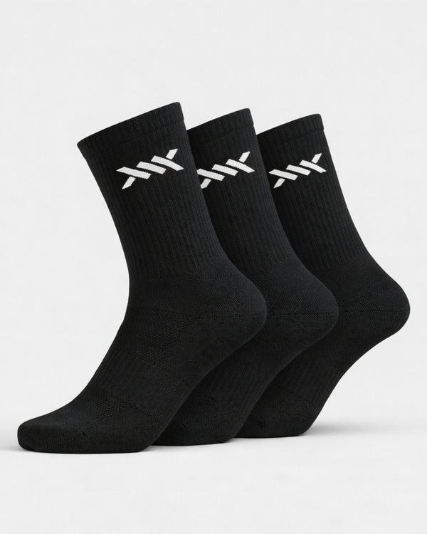 Caged Crew Strumpor - Svart - Set om 3