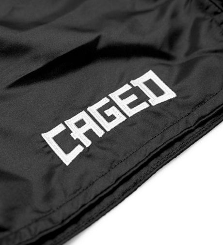 Pantalones de Muay Thai Caged Classic – Negro/Blanco mujer