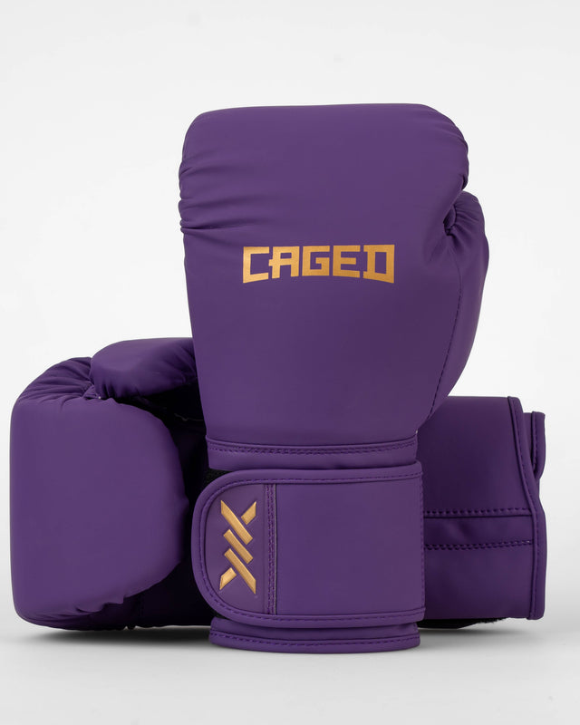 Guantoni da boxe Caged Core – Viola/Oro