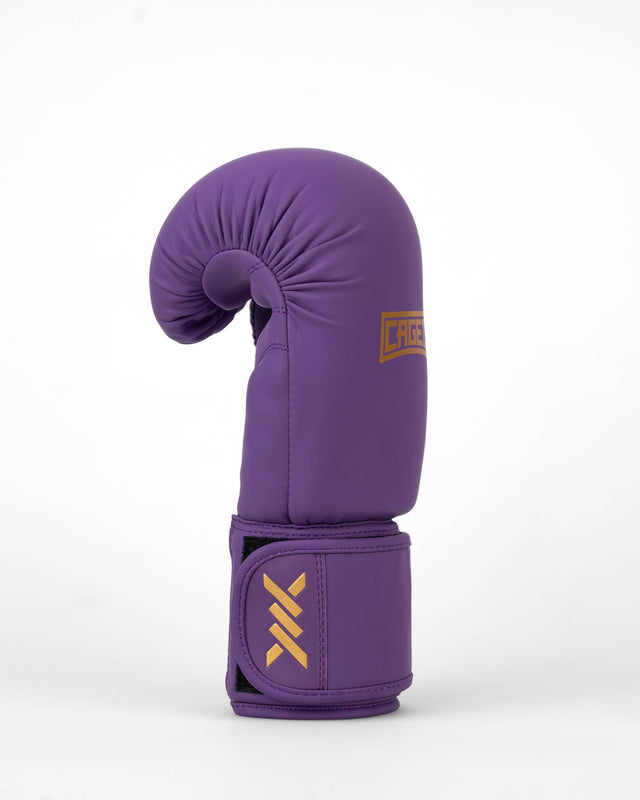 Guantes de boxeo Caged Shadow – Púrpura/Oro