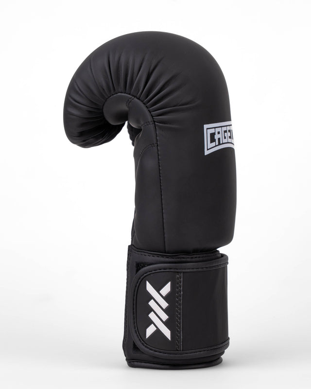 Gants de boxe Caged Shadow – Noir mat/Blanc