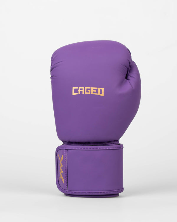Dětské boxerské rukavice Caged Spark – Fialové/Zlaté