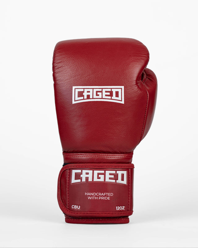 Luvas de boxe Caged 'X' Series – Bordô/Branco
