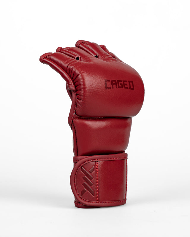 Caged MMA-Handschuhe 'X' Series – Bordeaux Rot