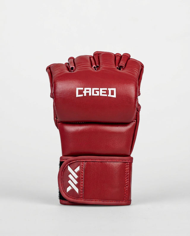Caged MMA-handsker 'X' Series - Bordeaux Rød/Hvid