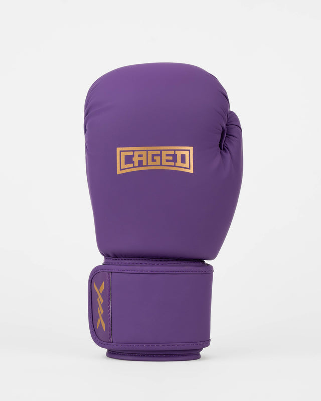 Guantes de boxeo Caged Shadow – Púrpura/Oro