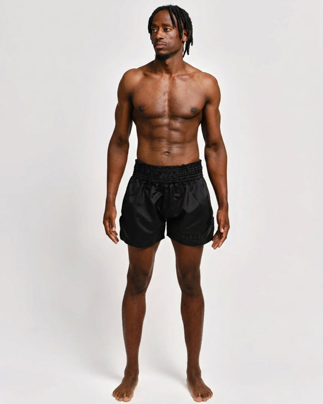 Muay Thai trenky Caged Classic – Černé/Černé