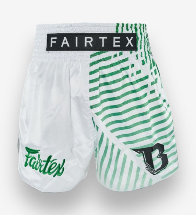 Fairtex Muay-Thai-Shorts FXB Racer – Weiß/Grün