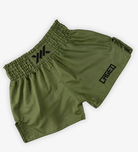 Pantalones de Muay Thai Caged Classic – Caqui/Negro mujer