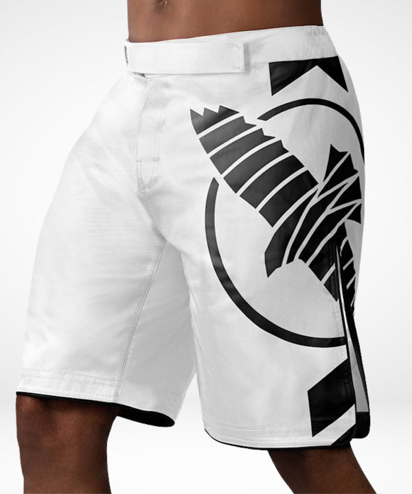 Shorts de MMA Hayabusa Icon Lang – Blanc/Noir