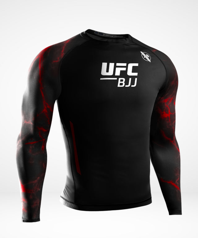 Hayabusa x UFC BJJ Rashguard Dlouhé rukávy – Černá/Červená