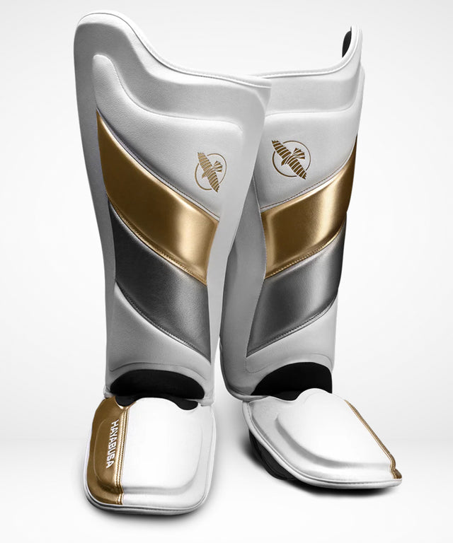 Hayabusa Schienbeinschoner T3 – Weiß/Gold