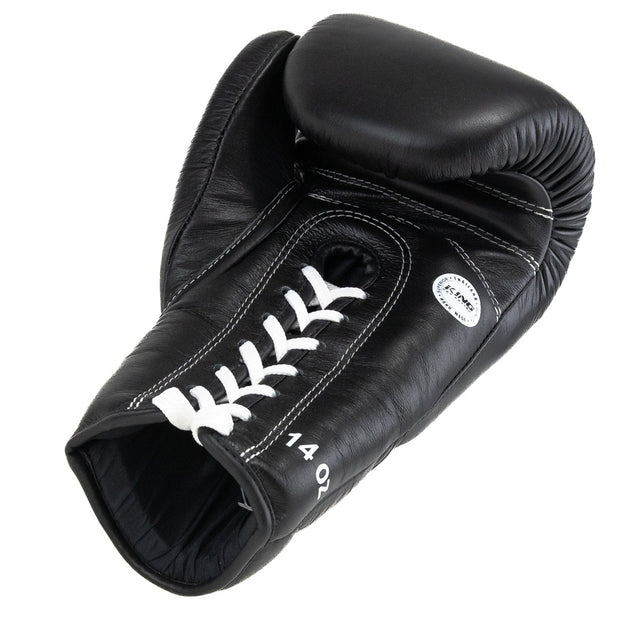 King Pro Boxing Boxhandschuhe XK mit Schnürverschluss – Schwarz/Weiß