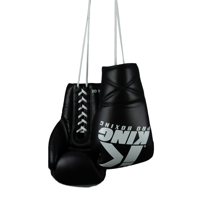 King Pro Boxing Boxhandschuhe XK mit Schnürverschluss – Schwarz/Weiß
