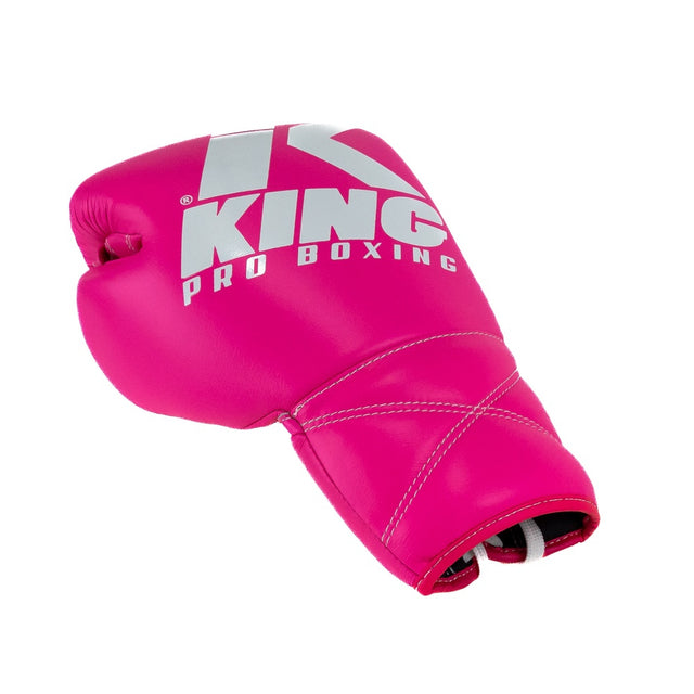 King Pro Boxing Boxningshandskar XK med snörslutsning – Rosa/Vit
