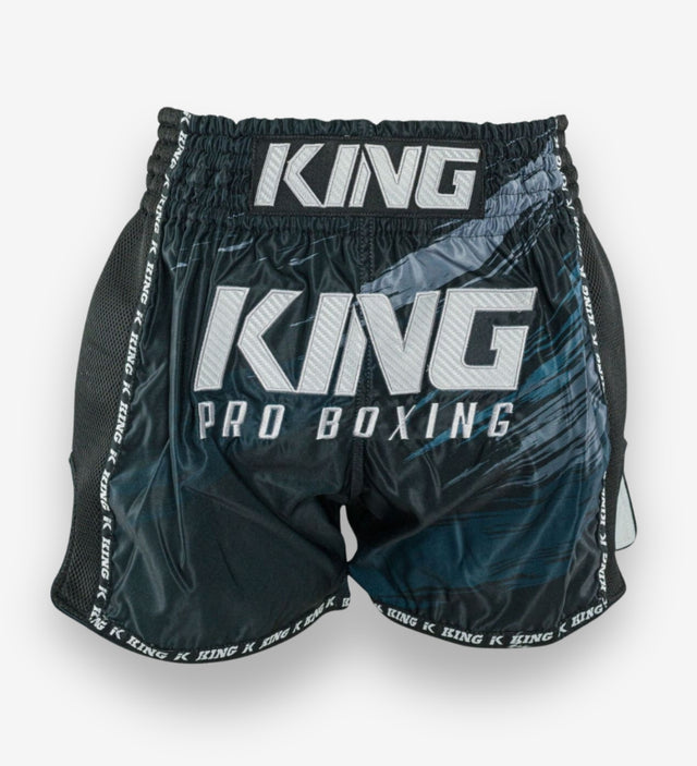 King Pro Boxing Kickboxing shorts Storm – Sort/Grå