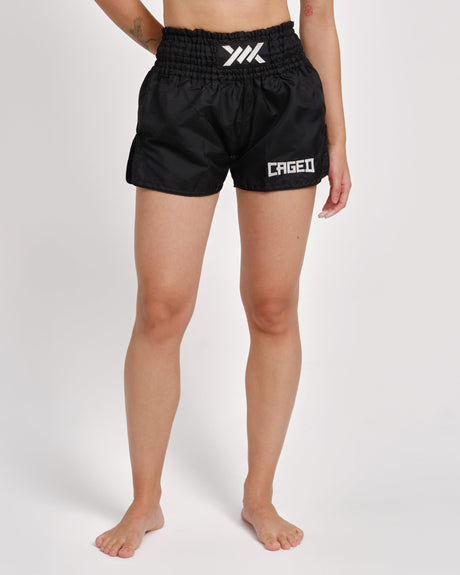 Pantalones de Muay Thai Caged Classic – Negro