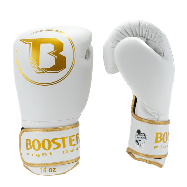 Boxerské rukavice Booster PRO BGL VX4 – Bílá/Zlatá