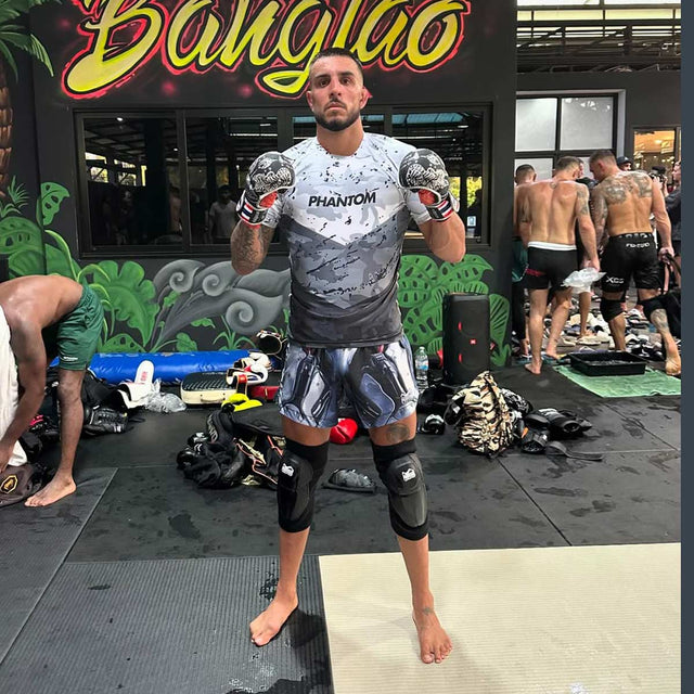 Phantom Athletics MMA rukavice sparingové Muay Thai – Černé/Stříbrné