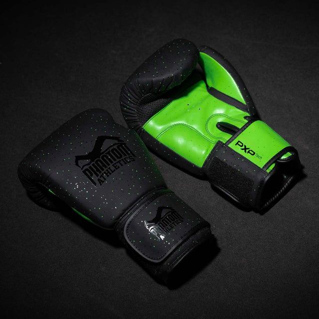 Luvas de boxe Phantom Athletics Galaxy – Preto/Verde Neon