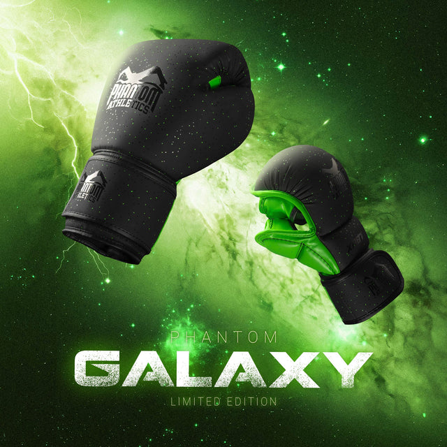 Luvas de boxe Phantom Athletics Galaxy – Preto/Verde Neon