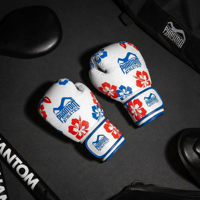 Luvas de boxe Phantom Athletics Hawaii – Branco/Azul/Vermelho