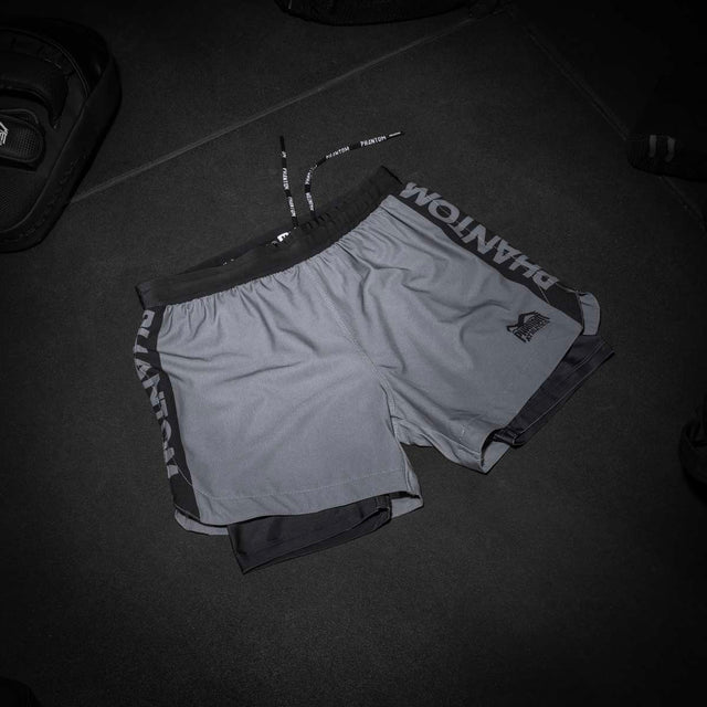 Phantom Athletics Kompressionsshorts Fusion 2in1 Apex – Grå