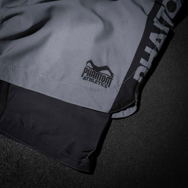 Phantom Athletics Kompressionsshorts Fusion 2in1 Apex – Grå