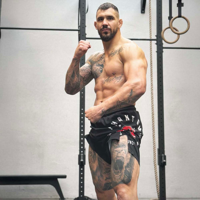 Pantaloncini MMA Phantom Athletics EVO Punchy – Nero/Rosso