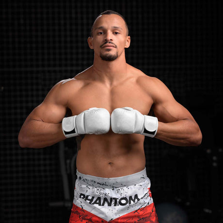 Mănuși MMA de sparring Phantom Athletics Muay Thai – Alb Frost