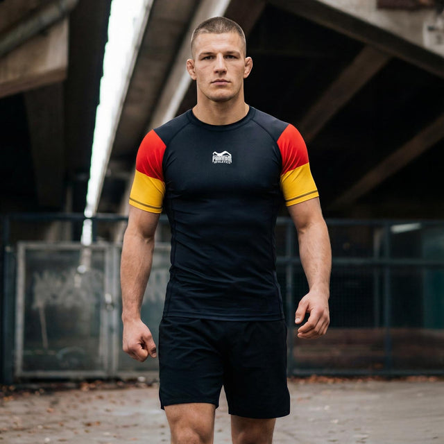 Rashguard Phantom Athletics Germany Krátké rukávy – Černá/Červená/Zlatá