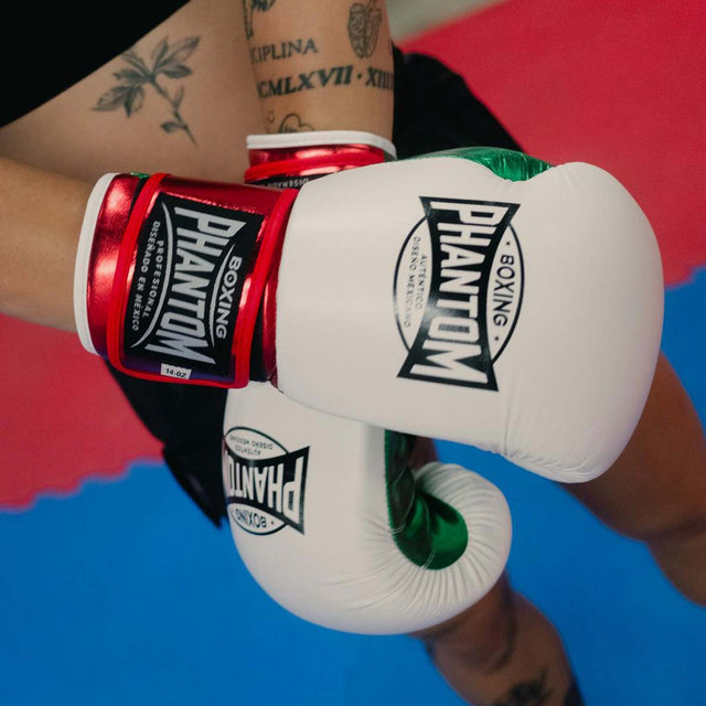 Rękawice bokserskie Phantom Athletics Mexico – Białe/Zielone/Czerwone