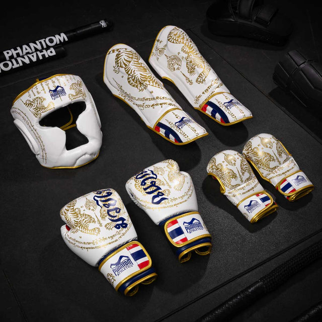 Căști de box Phantom Athletics Muay Thai – Alb/Aur