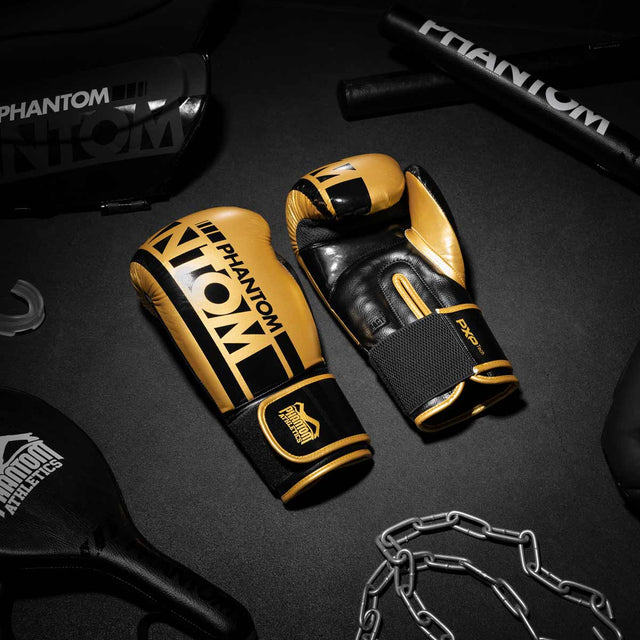 Rękawice bokserskie Phantom Athletics APEX Speed – Czarne/Złote